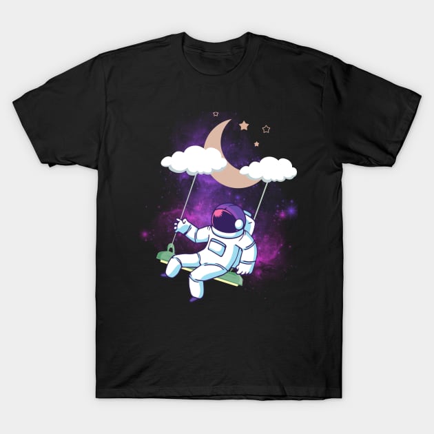 An astronaut having fun and playing in space, Space traveler gift T-Shirt by hardworking